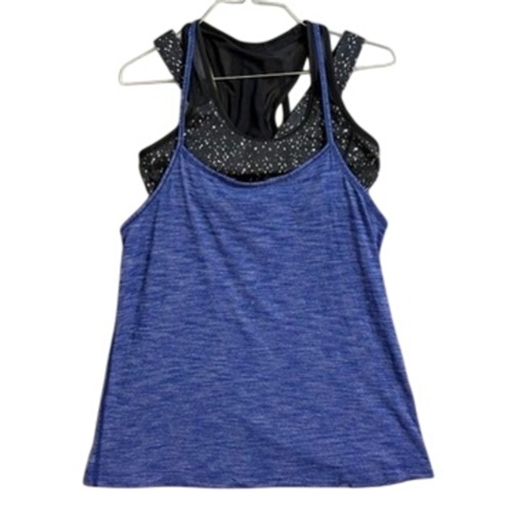 Lululemon 2-in-1 Tank Top built in sports Bra Racerback Womens Blue Medium